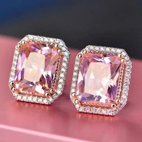 BandS - Retro Pink Diamond Zircon Earings £14.99