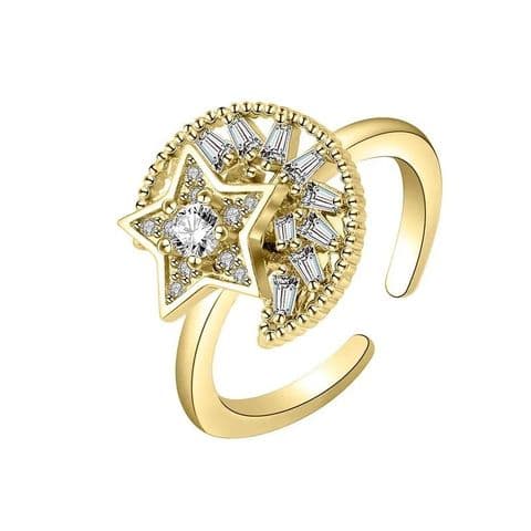BandS - Rotating Gold Moon & Star Ring £14.99