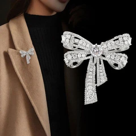 BandS - Shiny Bow Knot Metal Plating Broach  £29.95
