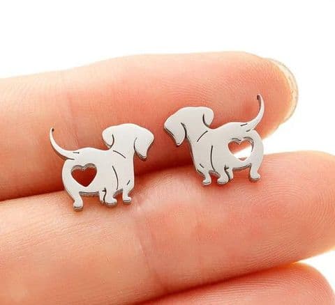 BandS - Silver Dog Stud Earings £14.99