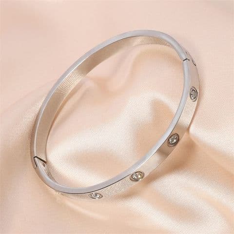 BandS - Silver with Zircons Bangle £14.99