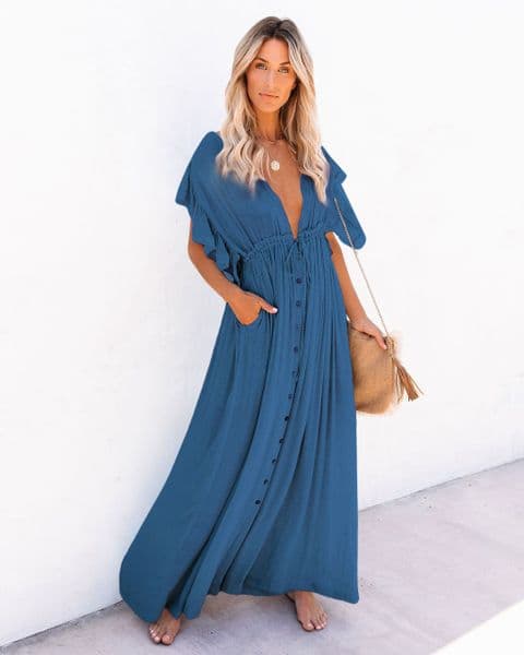 BandS - Summer Flowing Dress Blue