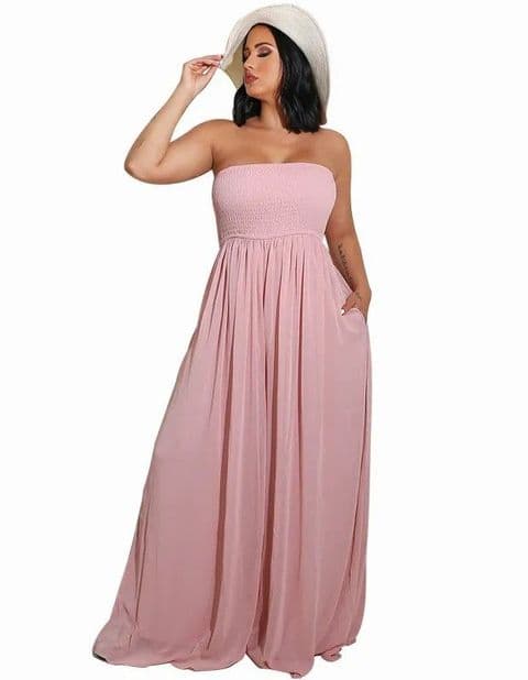 BandS - Summer Strapless Jumpsuit Pink