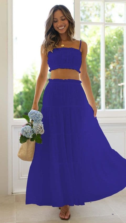 BandS - Summer Two Piece Dress Royal Blue