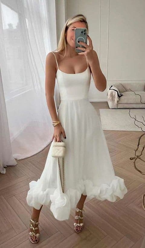 BandS - Thin Strap Dress White