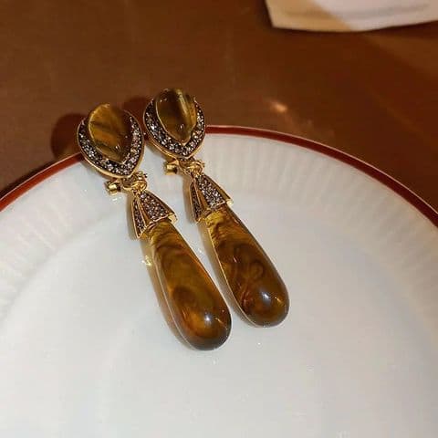 BandS - Tiger Eye Drop Earrings £14.99