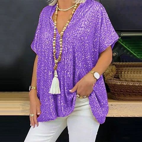 BandS - Urban Style Short Sleeve Purple T-shirt