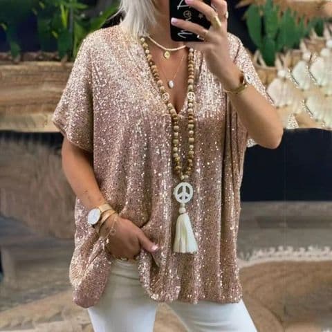 BandS - Urban Style Short Sleeve Rose Gold T-shirt