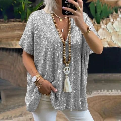 BandS - Urban Style Short Sleeve Silver T-shirt