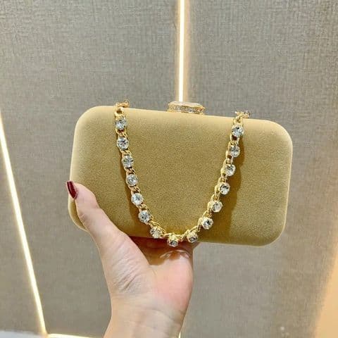 BandS - Velvet Clutch Bag Gold