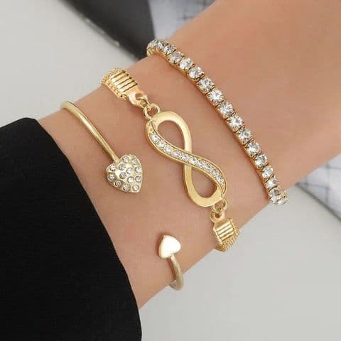 BandS - Vintage Gold Diamond Embedded 3 piece set £14.99