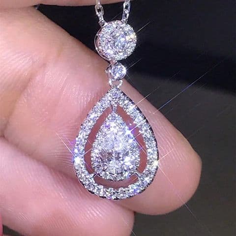 BandS - Water Droplet Necklace With Claw Setting £14.99