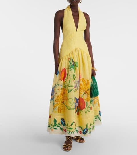 BandS - Yellow Halter Neck Print Dress