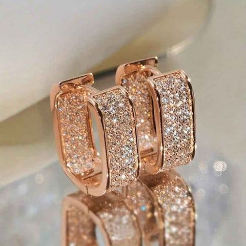 BandS - Zercon Rose Gold Block Earrings £14.99