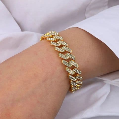 Cuban Link Diamonte Unisex Bracelet £14.99