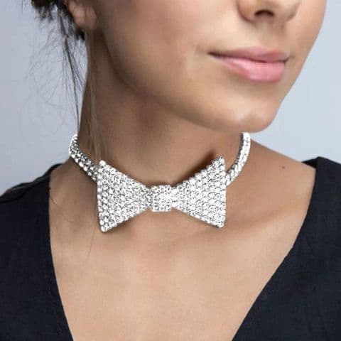 Diamonte Bow Tie Choker Necklace £14.99
