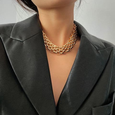 Gold Classic Style Waves Necklace £14.99