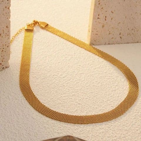 Hip Hop Flat 18k Gold Plated Necklace £14.99