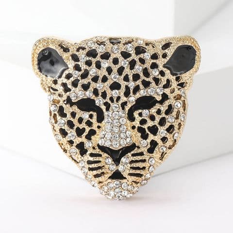 Large Gold Leapard Diamonte Broach  £14.99
