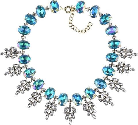 Large Turquoise & Clear stone necklace £29.95