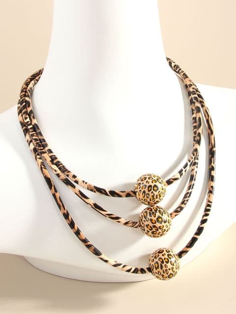 Leopard Print Three Tier Necklace £29.95