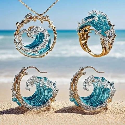Ocean's Oath Sea Wave Style Cable Chain Set £29.95