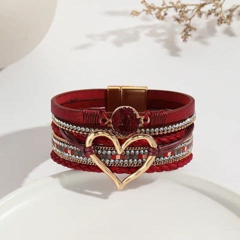 Stacking Bracelets with Heart Red £14.99
