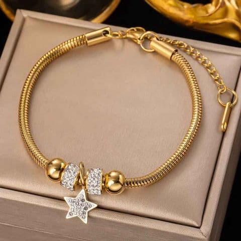 Star Zircon Diamonte Gold Bracelet £14.99