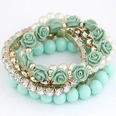 Sweet Mint Style Flower 4 Bracelets £14.99