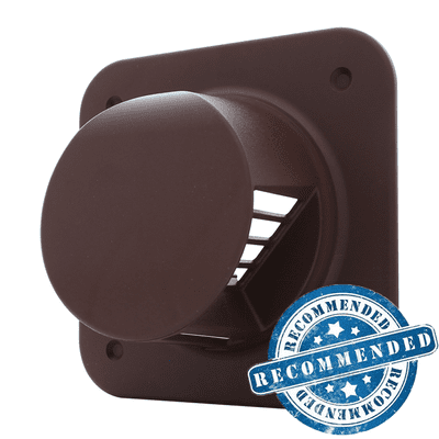 4 Inch 'No Resist' Back Draught Grille - Brown