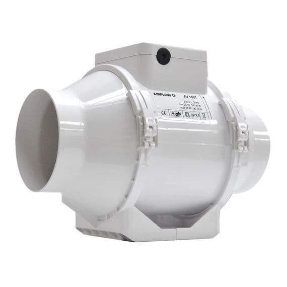 Airflow AV100T Airflow Aventa 4 inch inline extractor fan with Timer | Extractor Fan World