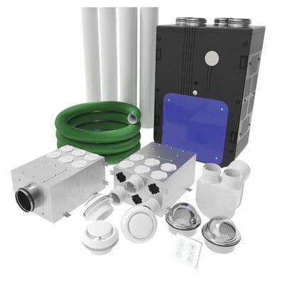Blauberg Komfort 4-Bed House Vertical MVHR Heat Recovery Ventilation Kit EC-S5B-270-HK4