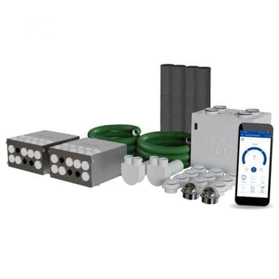 Blauberg Komfort 4-Bed House Vertical MVHR Heat Recovery Ventilation Kit EC-SB-350-HK4
