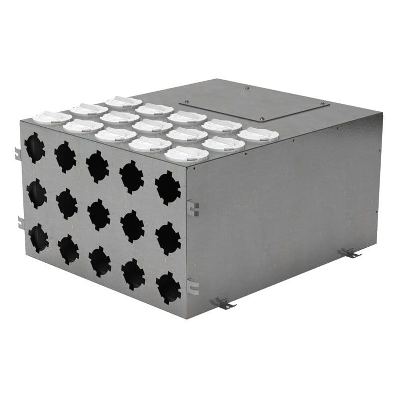 BlauFast 75mm Metal Radial Duct Manifold Box - 200mm Connection - 15 ...