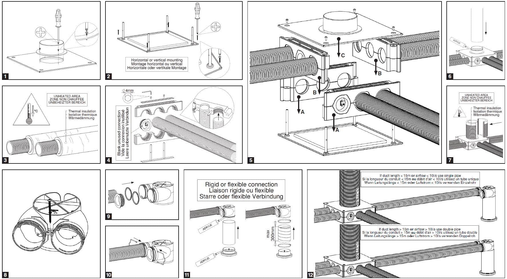 Domus RDM-EP150 Manifold 12 way 75mm Top Entry Radial Ducting