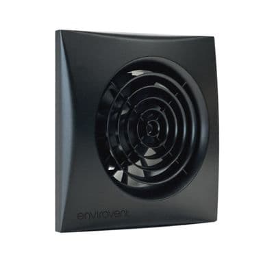 Envirovent SIL100HT-B Silent Bathroom Extractor Fan with Humidistat & Timer - Black Edition