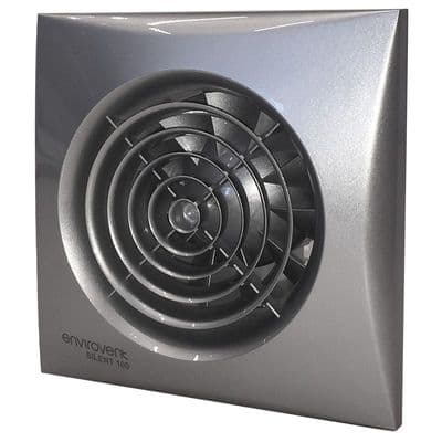 Envirovent SIL100ST Silver Silent Extractor Fan with Timer