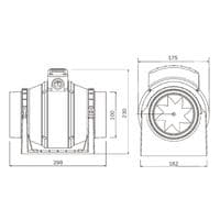 Manrose MF100S 4 Inch Inline Extractor Fan Mixed Flow Powerful