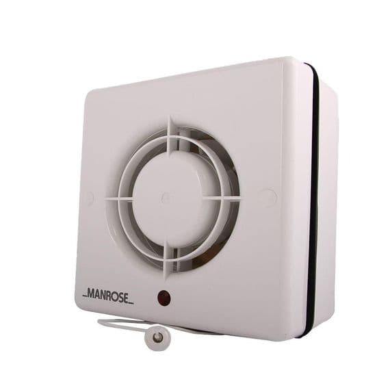 Manrose WF100P 4 Inch Window Extractor Fan with Pull Cord