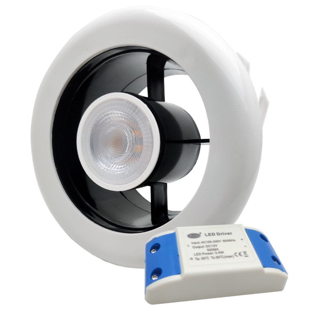 Manrose Shower Light Extractor Fan Grille with Warm White LED Light