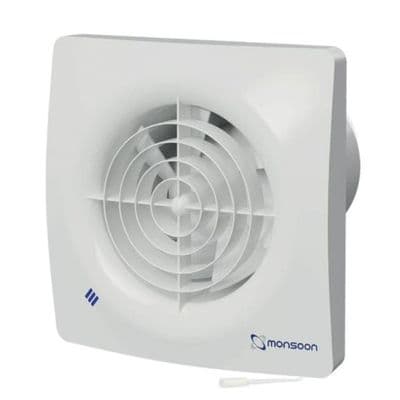 Monsoon MON-S100HT Silent Bathroom Extractor Fan with Humidistat and Timer