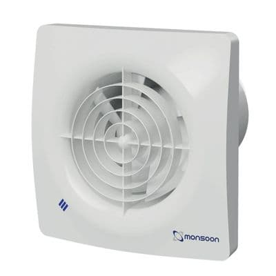 Monsoon MON-S100PC Silent Bathroom Extractor Fan with Pull Cord