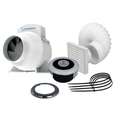 Monsoon UMDTKLED Inline LED Shower Light  Extractor Fan Kit