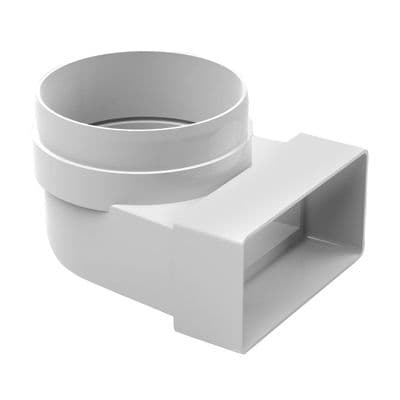 Rectangular Flat Duct 204 x 60 mm 125mm Round to Rectangular Adapter
