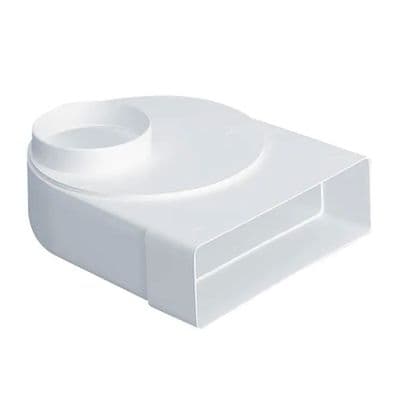 Rectangular Flat Duct 204 x 60 mm Elbow Bend with 90 Degree 150 mm Offset Rotating Spigot