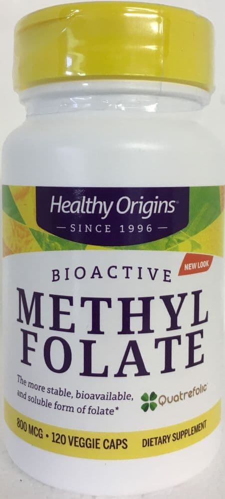 FOLATE - Methyl Folate - 800 mcg 120 veggie capsules by HEALTHY ORIGINS