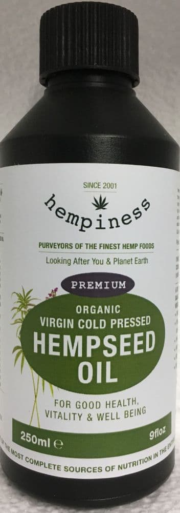 Hempiness Organic Premium Hemp Seed Oil - 250ml - (9floz)