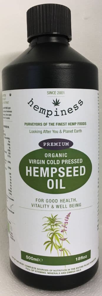 Hempiness Organic Premium Hemp Seed Oil - 500ml - (18floz)