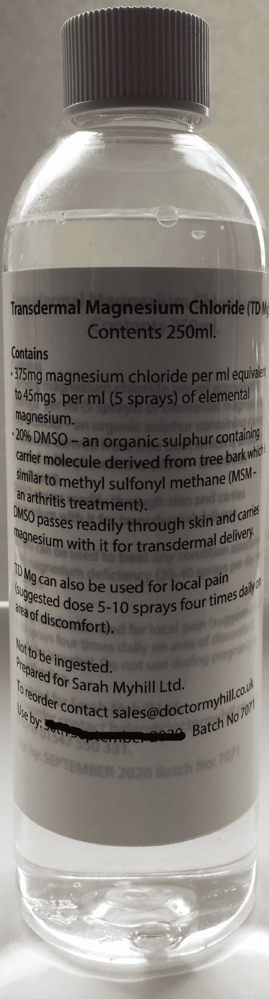 Transdermal Magnesium Chloride Spray 250ml