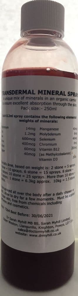 Transdermal Mineral Spray 250ml